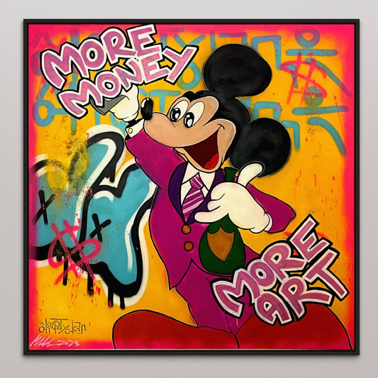 „More Money More Art“ unique Canvas (100cm x 100cm